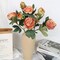 Orange Flowers Artificial Peonies 5PCS 10heads Vintage Fake Peonies 20.47" Orange Fake Flowers for Wedding Bouquets Centerpieces Bridal Shower Party Home Flower Arrangement Decorations